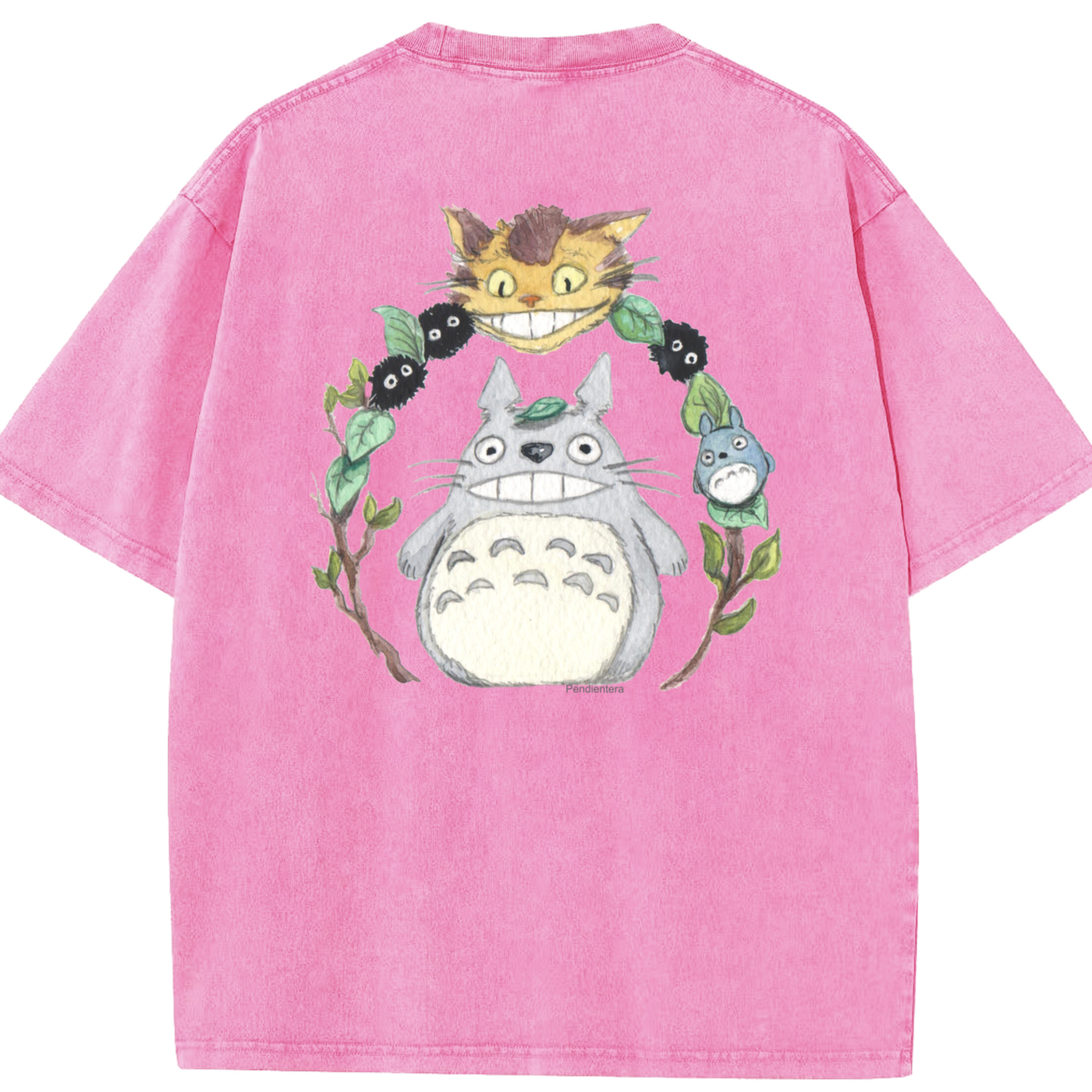 （画像用） となりのトトロ 草壁メイ 草壁サツキ My Neighbor Totoro Satsuki Kusakabe Mei Kusakabe 綿100% ヴィンテージ風 半袖Tシャツ（背面プリント）
